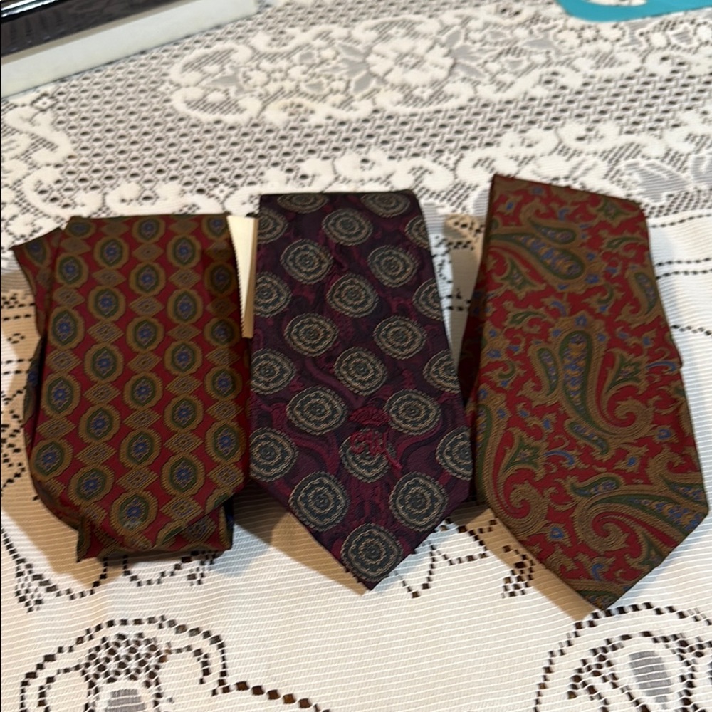 Givenchy Red and Brown Silk Ties Collection
